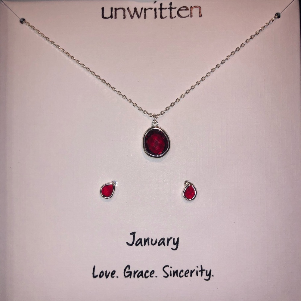 Birthstone Necklace & Earring Set